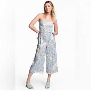H&M Floral Strapless Jumpsuit Size 6